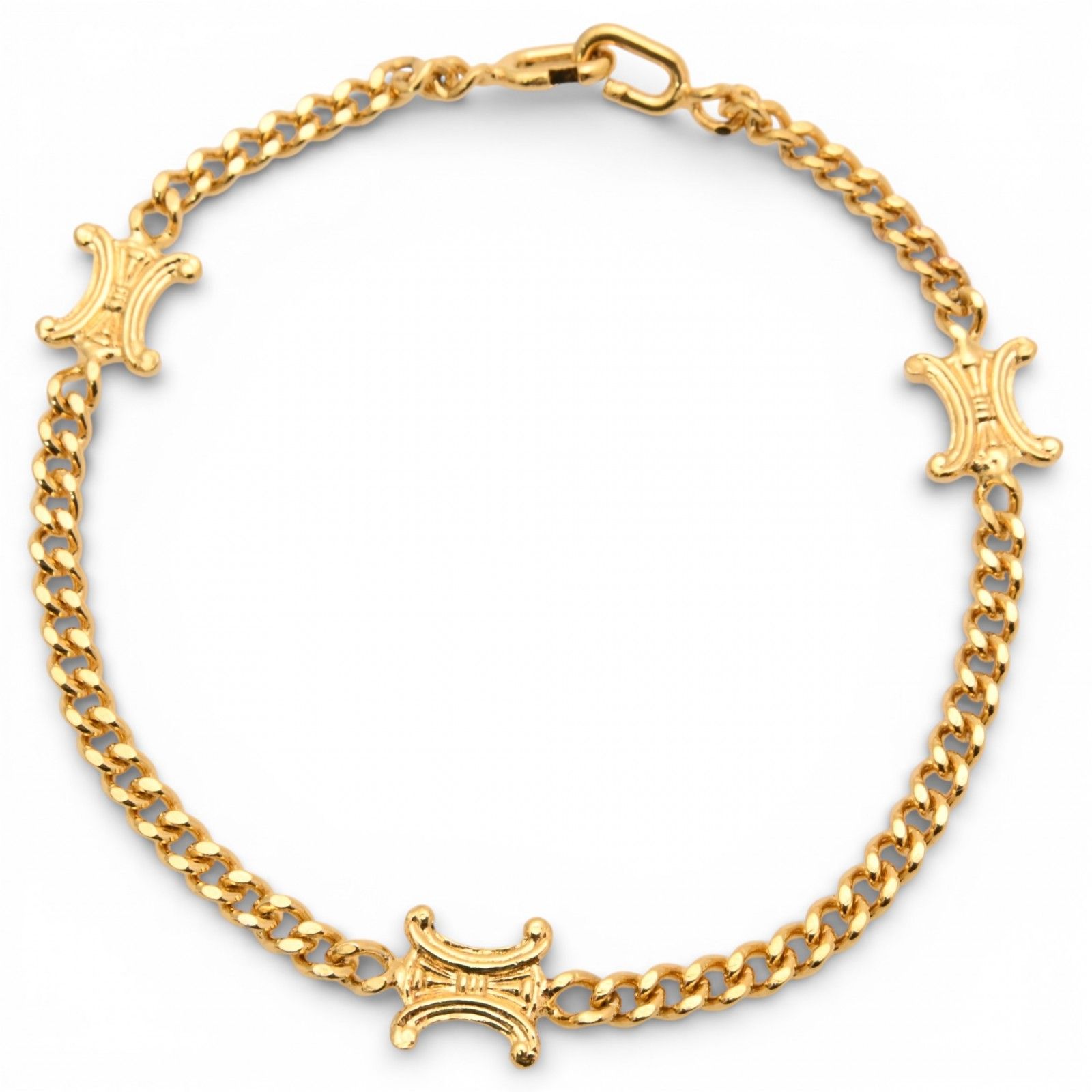 セリーヌ トリオンフ ブレスレット マカダム ブラゾン ゴールド Aランク ce 1717 hh