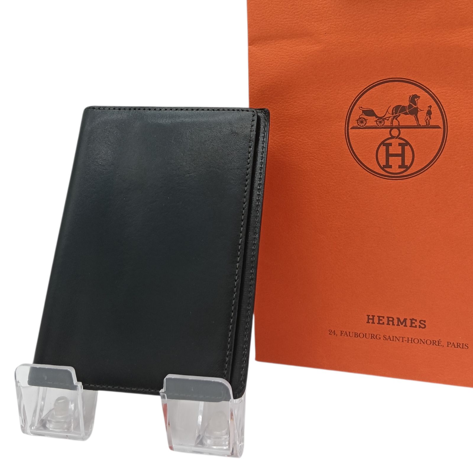 HERMES エルメス 手帳カバー アジェンダ GM ブラック 刻印あり ◯S 袋