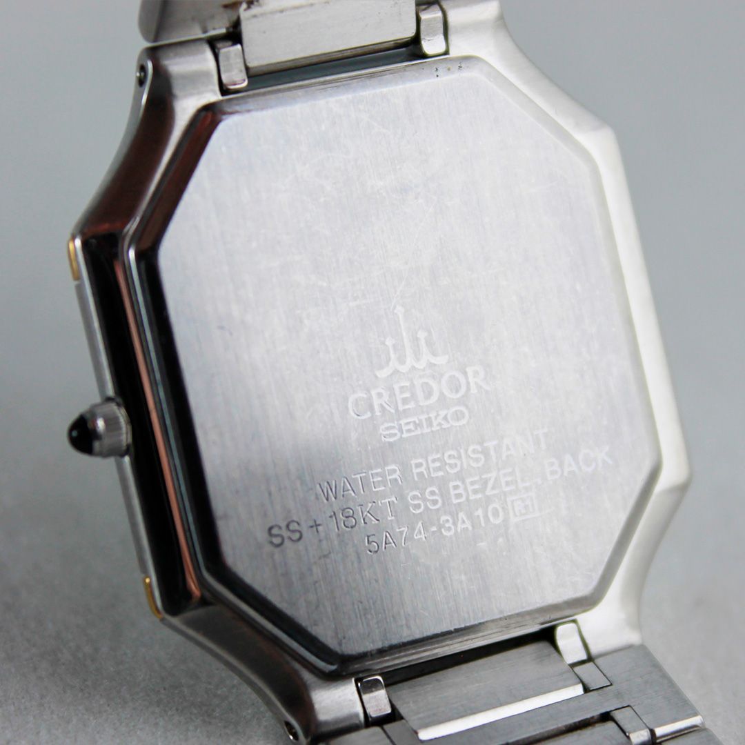 SA218 SEIKO CREDOR クレドール 5A74-3A10 八角形 オクタゴン コンビ