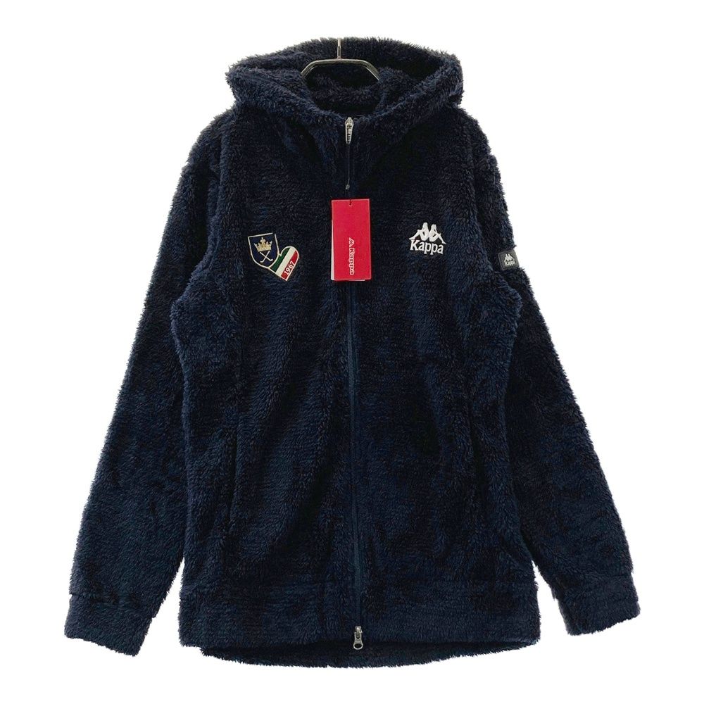 【新品・未使用品】　カッパ　Kappa ゴルフ　ニット　ブルゾン　異素材　L 新品未使用 カッパゴルフ ブルゾン パーカー ボタニカル 白 レディース