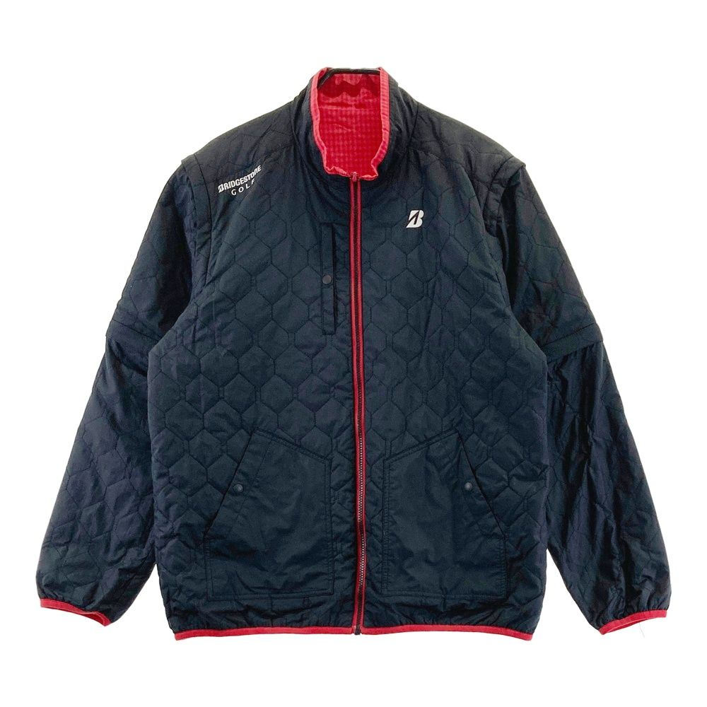 BRIDGESTONE GOLF ジャケット M ブラック/レッド サイズ：LL BRIDGESTONE GOLF ブリヂストンゴルフ 2WAYリバーシブル