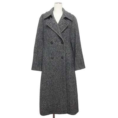 23区 オンワード樫山 Moessmer HERRING BONE TWEED ロングコート 40 黒 ブラック