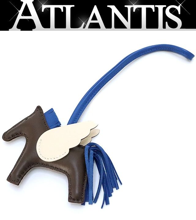 エルメス HERMES ロデオチャームPM ペガサス バッグチャーム アニョーミロ×スイフト ショコラ×クレ×ブルーフランス W刻印 2025年 18098