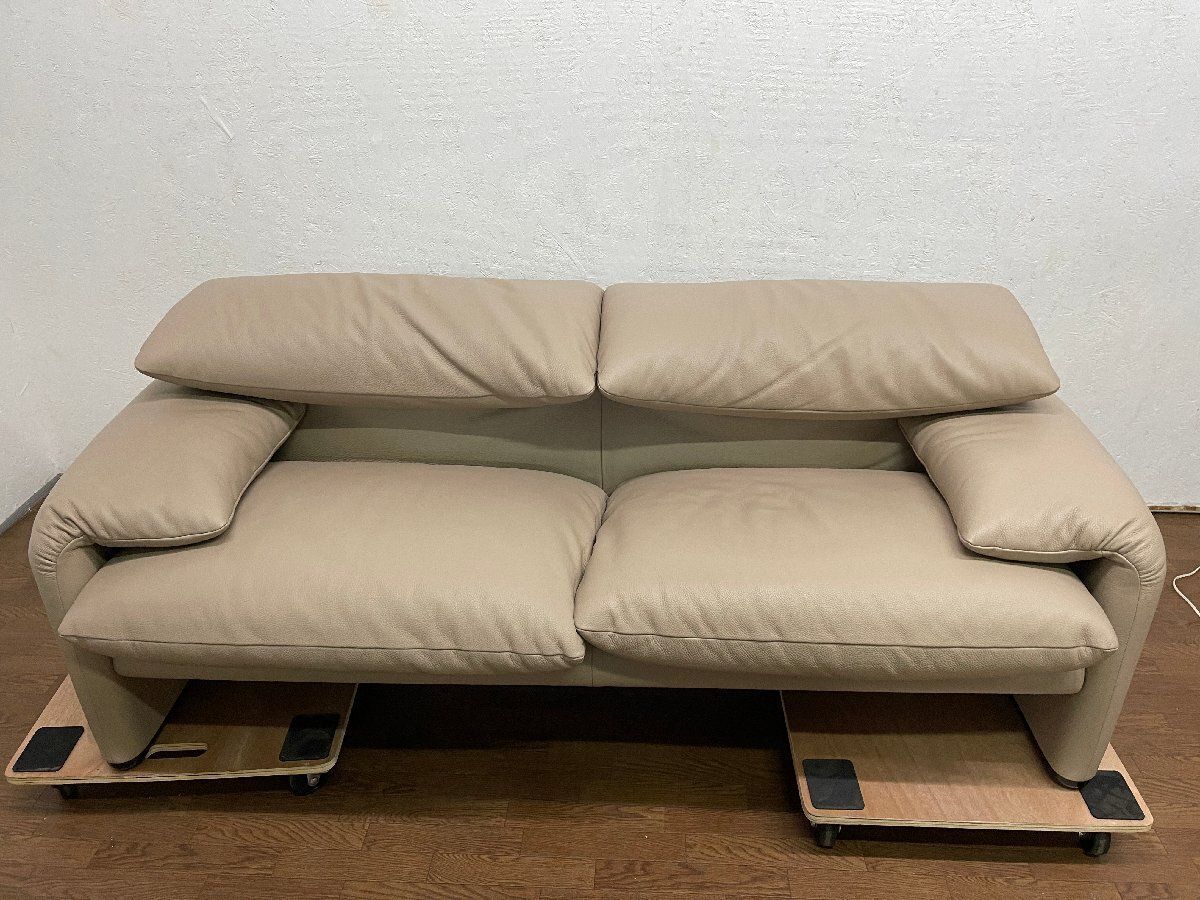 ○展示品美品 カッシーナ Cassina マラルンガ MARALUNGA 本革 総革 2人