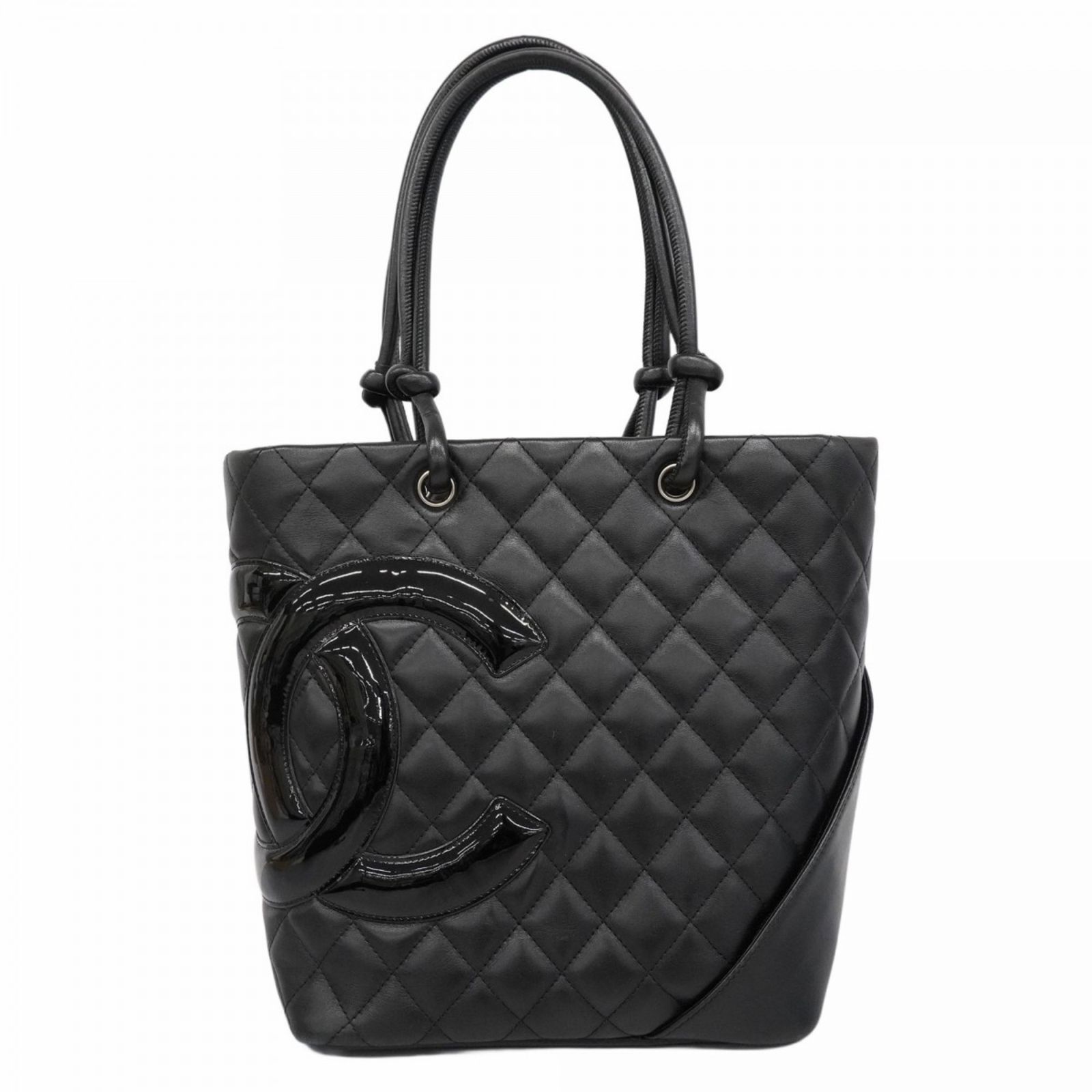 シャネル Chanel トートバッグ カンボン ラムスキン ブラック レディース