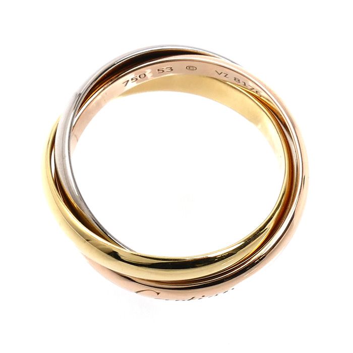 Cartierカルティエ 3連リング750 18金 K18YG PG WG 8号 Cartierカルティエ 3連リング750 18金 K18YG PG WG 8号 Cartier