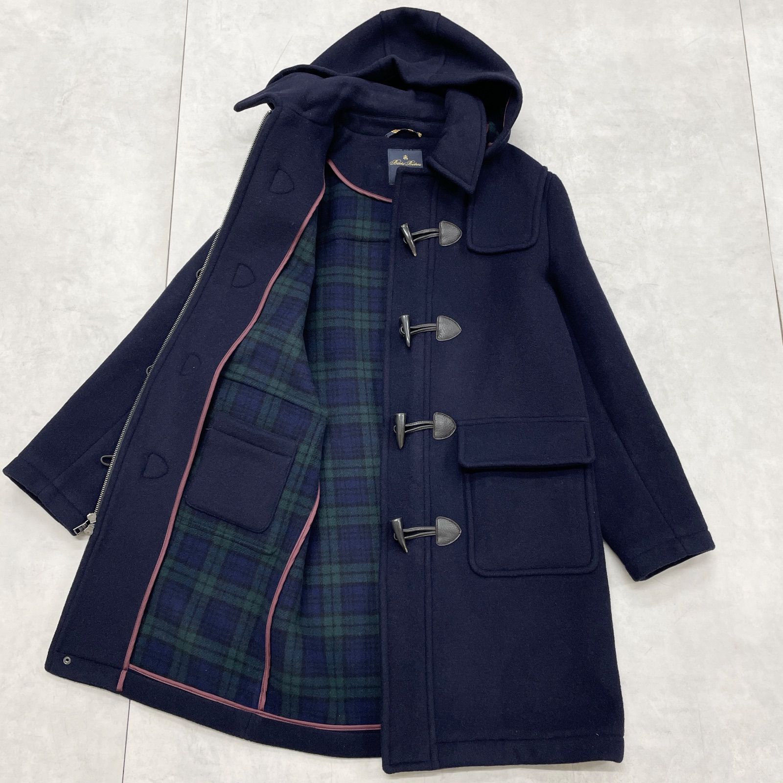 英国製BROOKS BROTHERS⭐︎ 36 ダッフルコート 裏地チェック柄 紺 英国製BROOKS BROTHERS⭐︎ 36 ダッフルコート 裏地チェック柄 紺