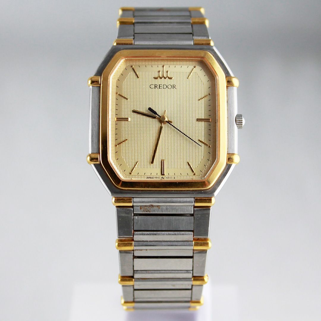 SA225 SEIKO CREDOR クレドール 7771-5011 ゴールド文字盤 八角形