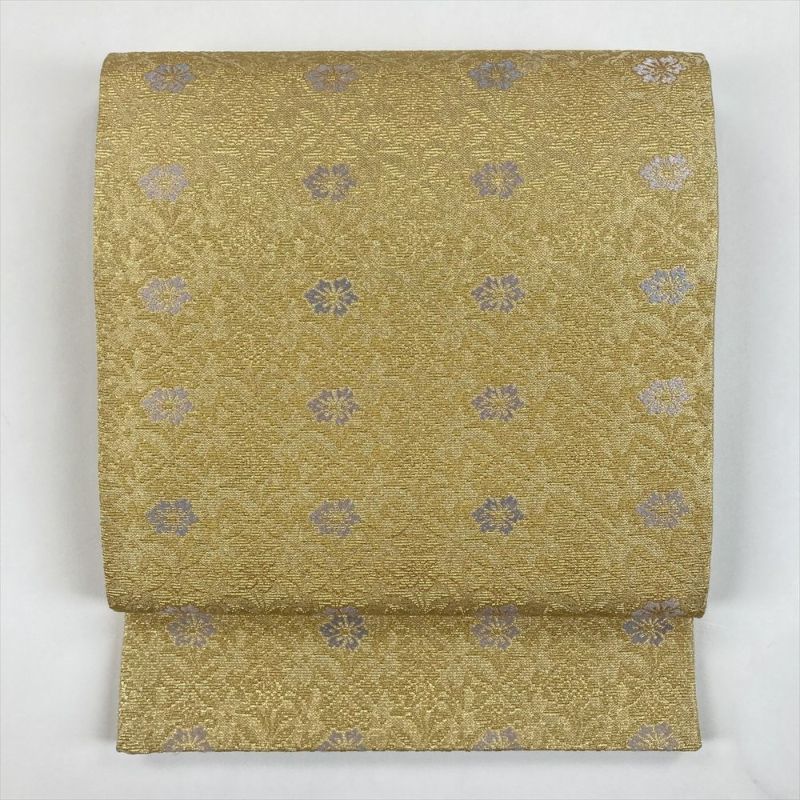 たんす屋 リユース帯 帯 袋帯 金 フォーマル セミフォーマル 六通 モール織り調 金糸 菱に花