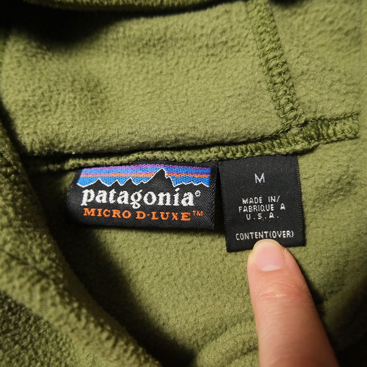 00's USA製 Patagonia MICRO D-LUXE (M) 黄緑系 パタゴニア プル