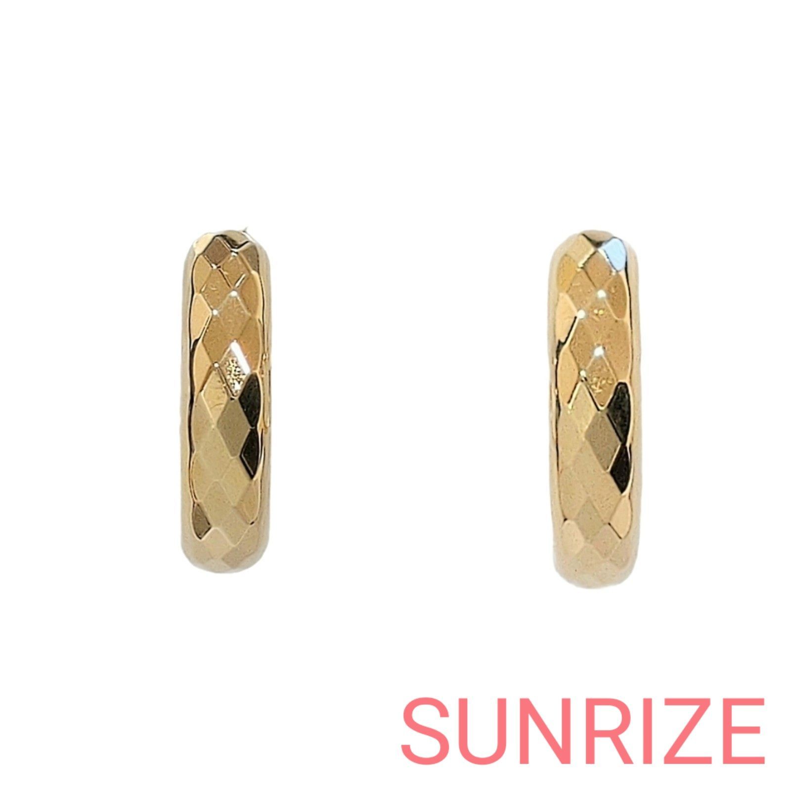 K 18 カットデザイン フープピアス 1379