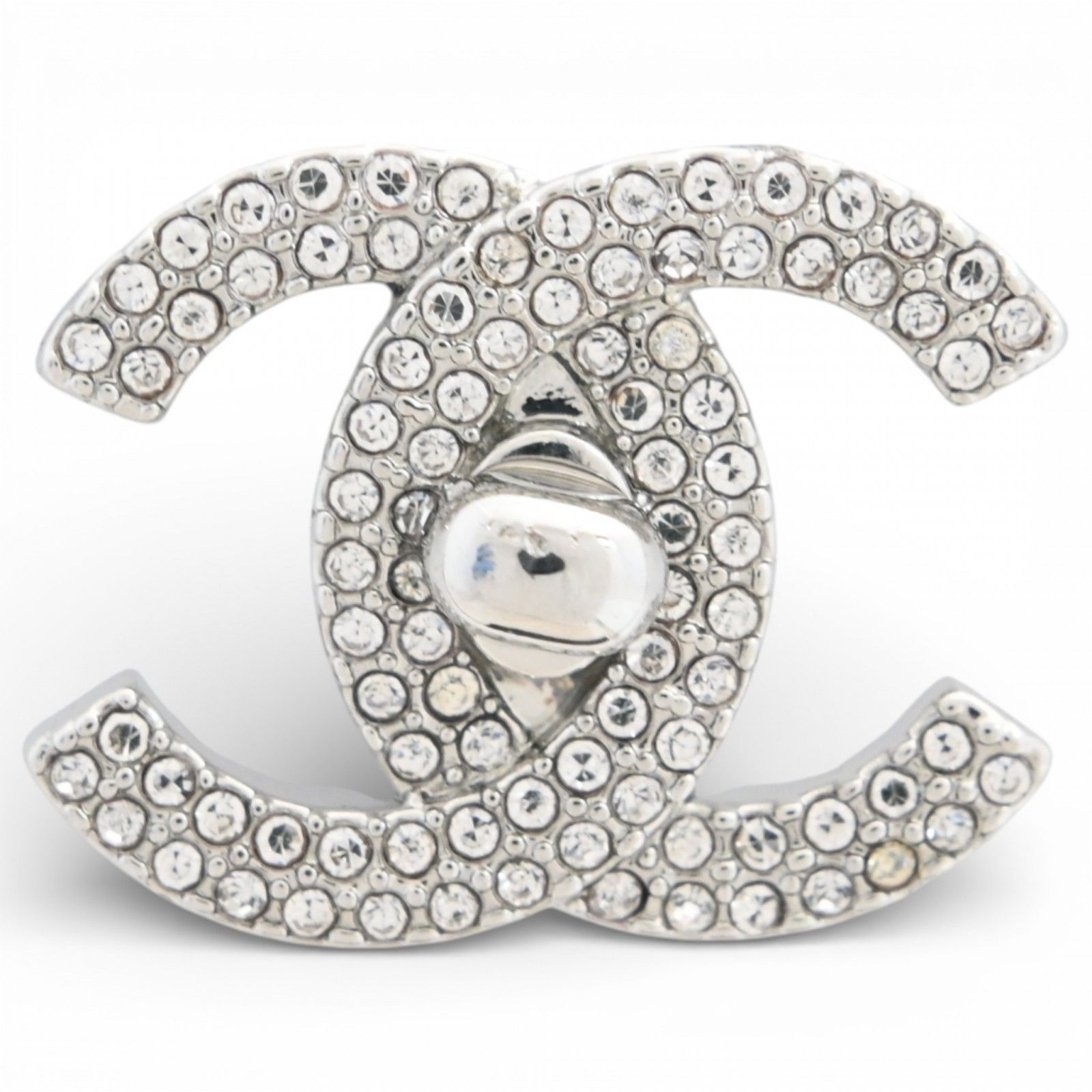 シャネル ココマーク ターンロック ラインストーン ピアス 片耳 B