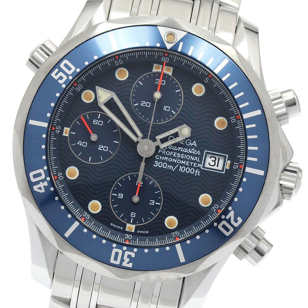 オメガ OMEGA 2599 80 シーマスター300 デイト クロノグラフ 自動巻き メンズ 保証書付き_920993