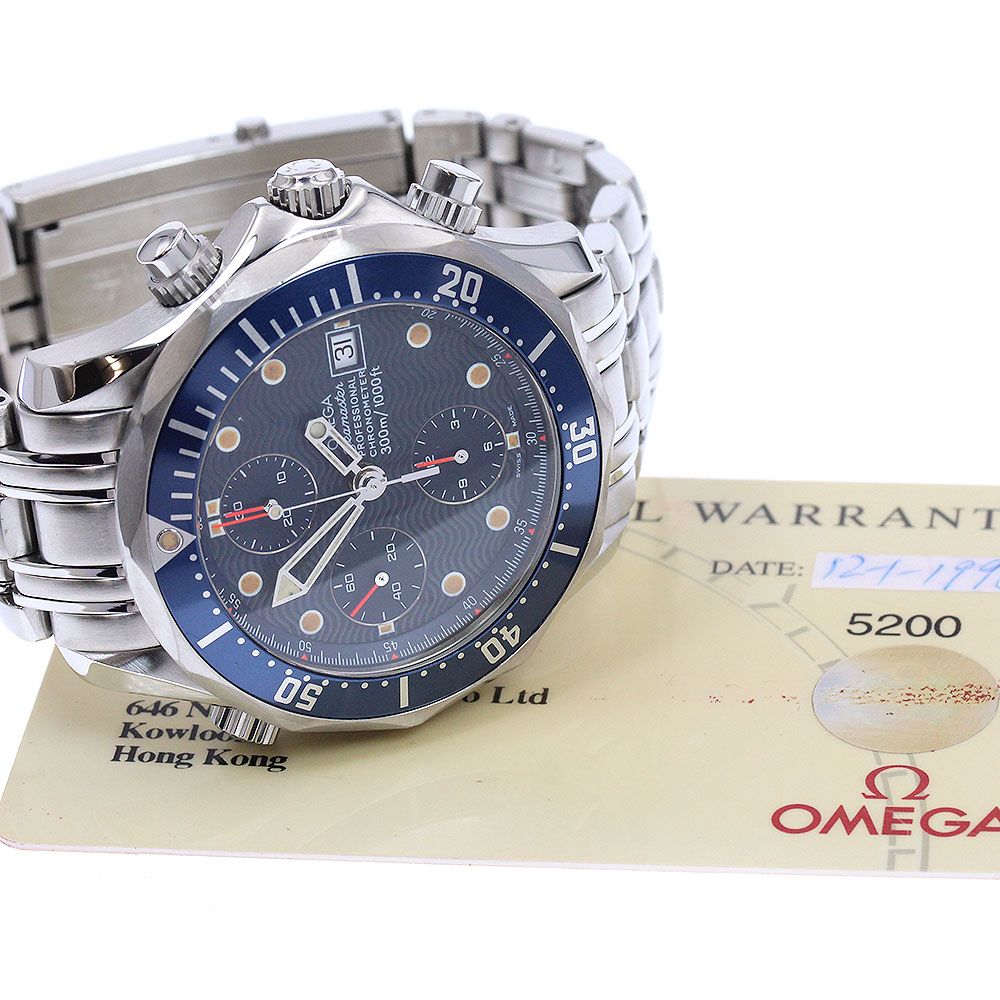 オメガ OMEGA 2599 80 シーマスター300 デイト クロノグラフ 自動巻き メンズ 保証書付き_920993