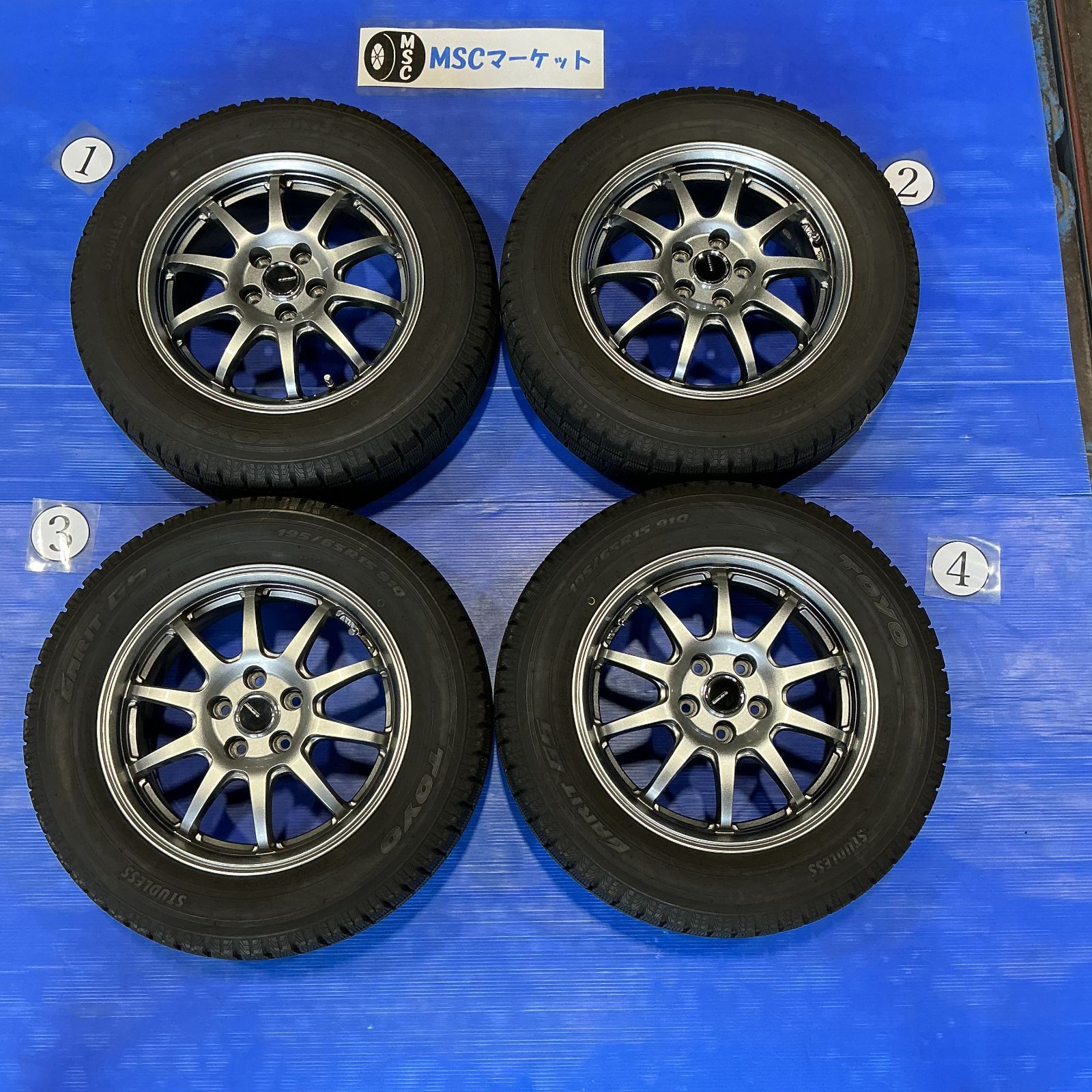 中古】プリウス 30,50系 アルミ・スタッドレスセット 6.0-15 5H 100 +