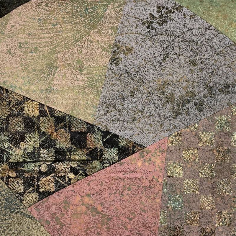 たんす屋 リユース帯 帯 袋帯 マルチカラー セミフォーマル カジュアル 全通 金彩 切り嵌め 四季花 鹿の子 市松