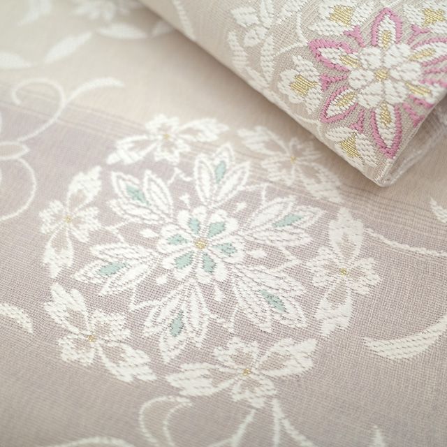 新古品】 名古屋帯 正絹 未使用 九寸 京都 西陣 弥栄織物 軽量織 金糸