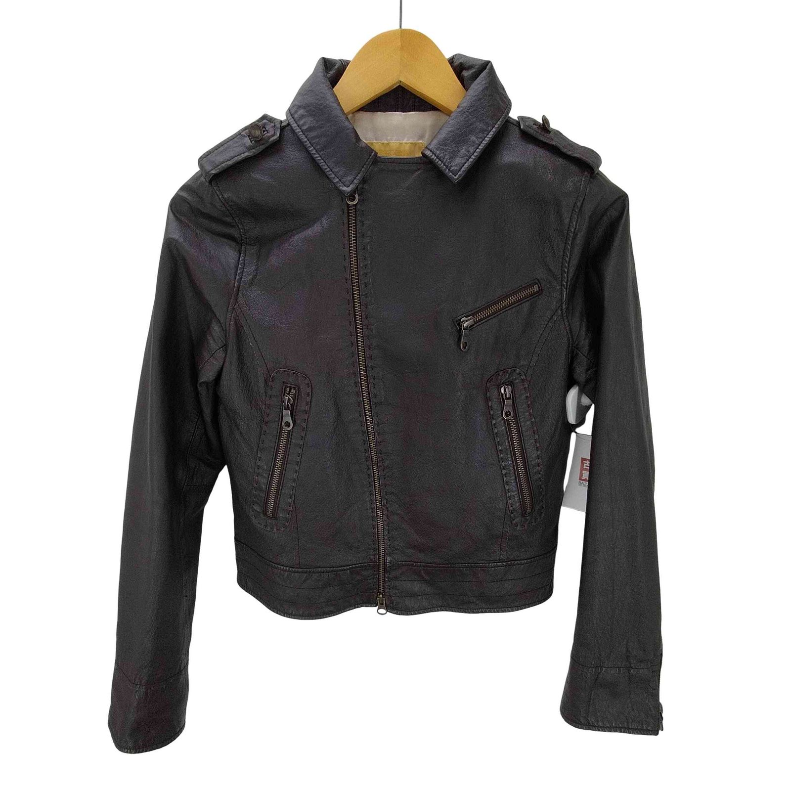 ライダースジャケット　古着 中古・古着通販】KADOYA (カドヤ) ライダースジャケット ブラック