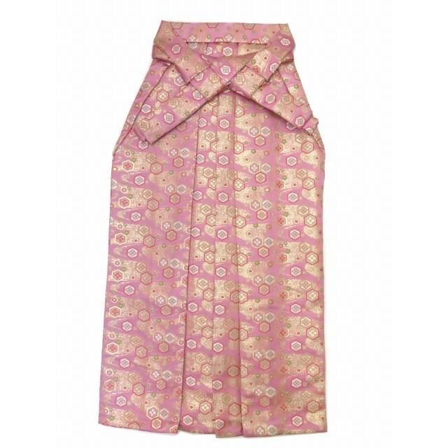 卒業式 袴 大学生の金襴袴 L 桃花色 亀甲紋 ピンク