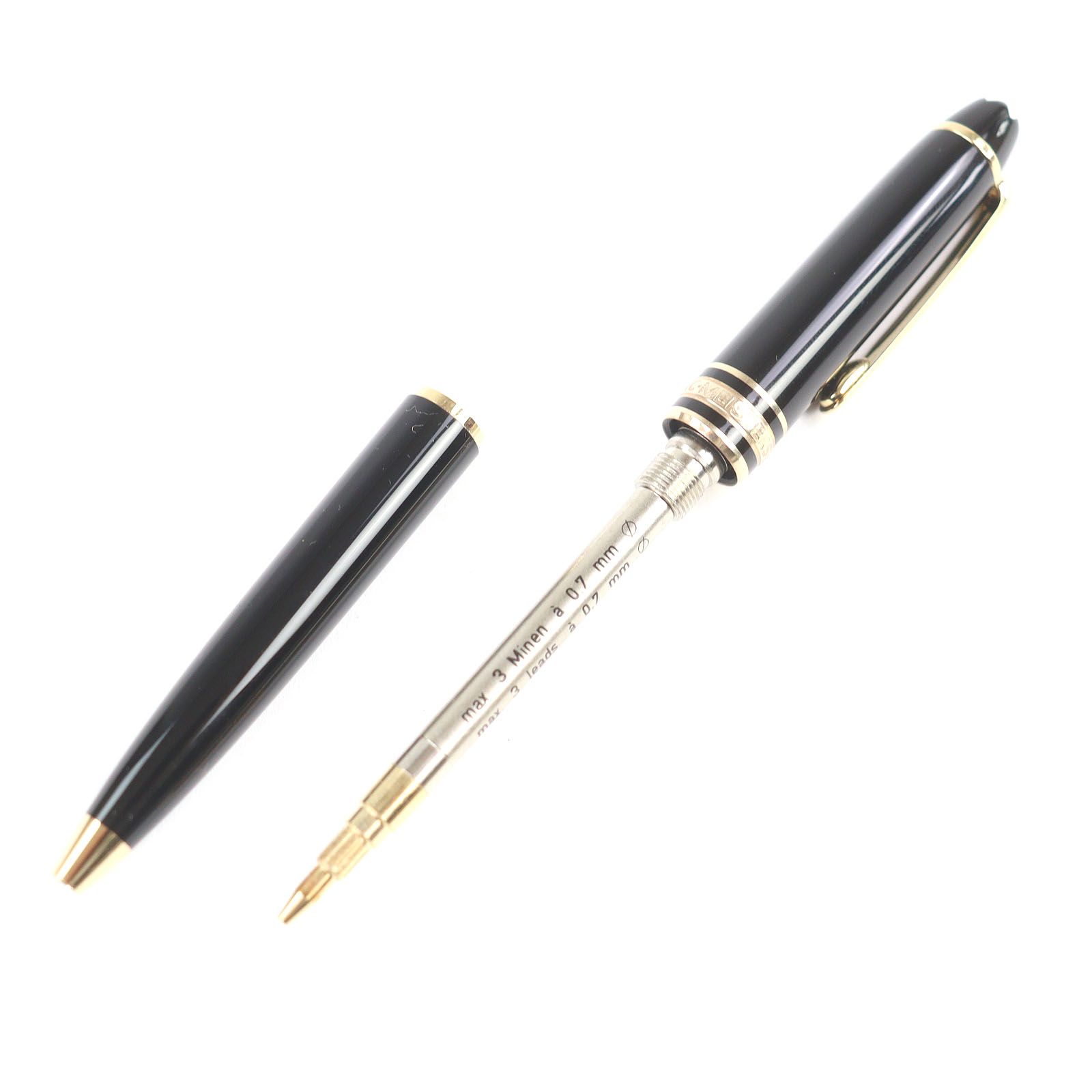 □MONTBLANC モンブラン マイスターシュテュック モーツァルト ツイスト式 シャープペンシル ブラック ゴールド ドイツ製 メンズ 筆記 済み