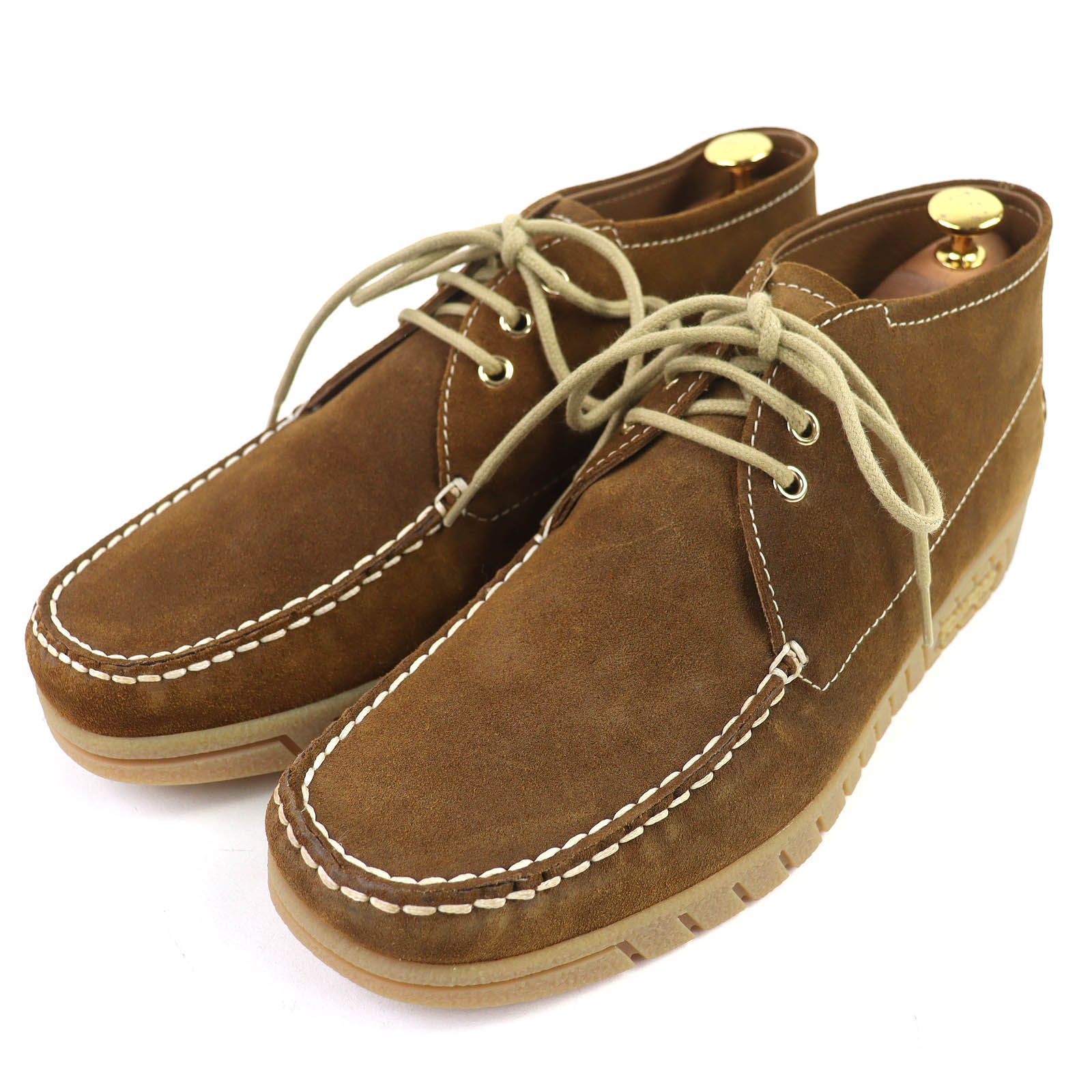 △TOM FORD トムフォード J 1332 T スウェードレザー ロゴ型押しソール モカシン ブーツ ブラウン 9 箱 保存袋付き イタリア製 メンズ 定価165 000円