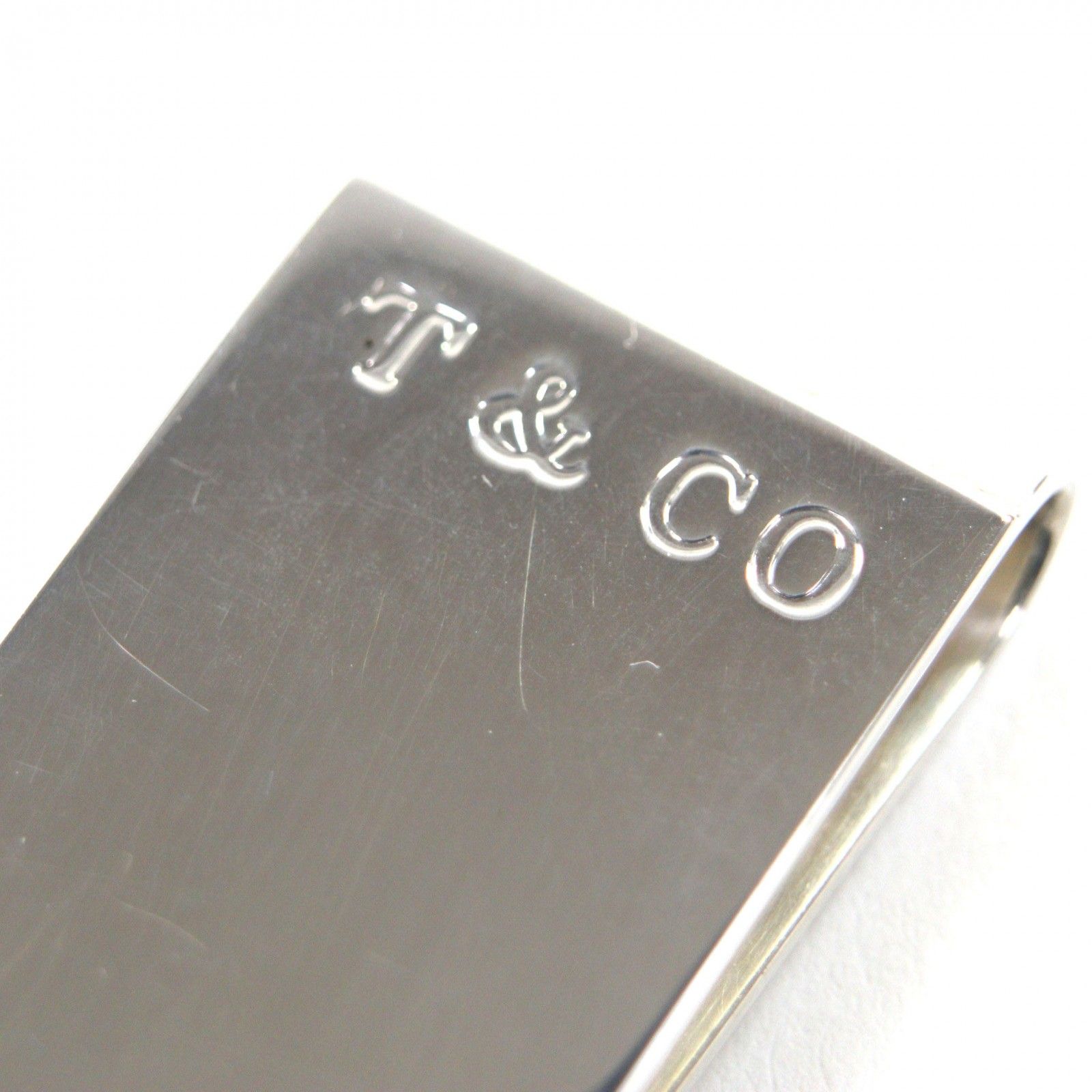 美品▽TIFFANY&Co. ティファニー SV925 ロゴ刻印入り スクエア ビル