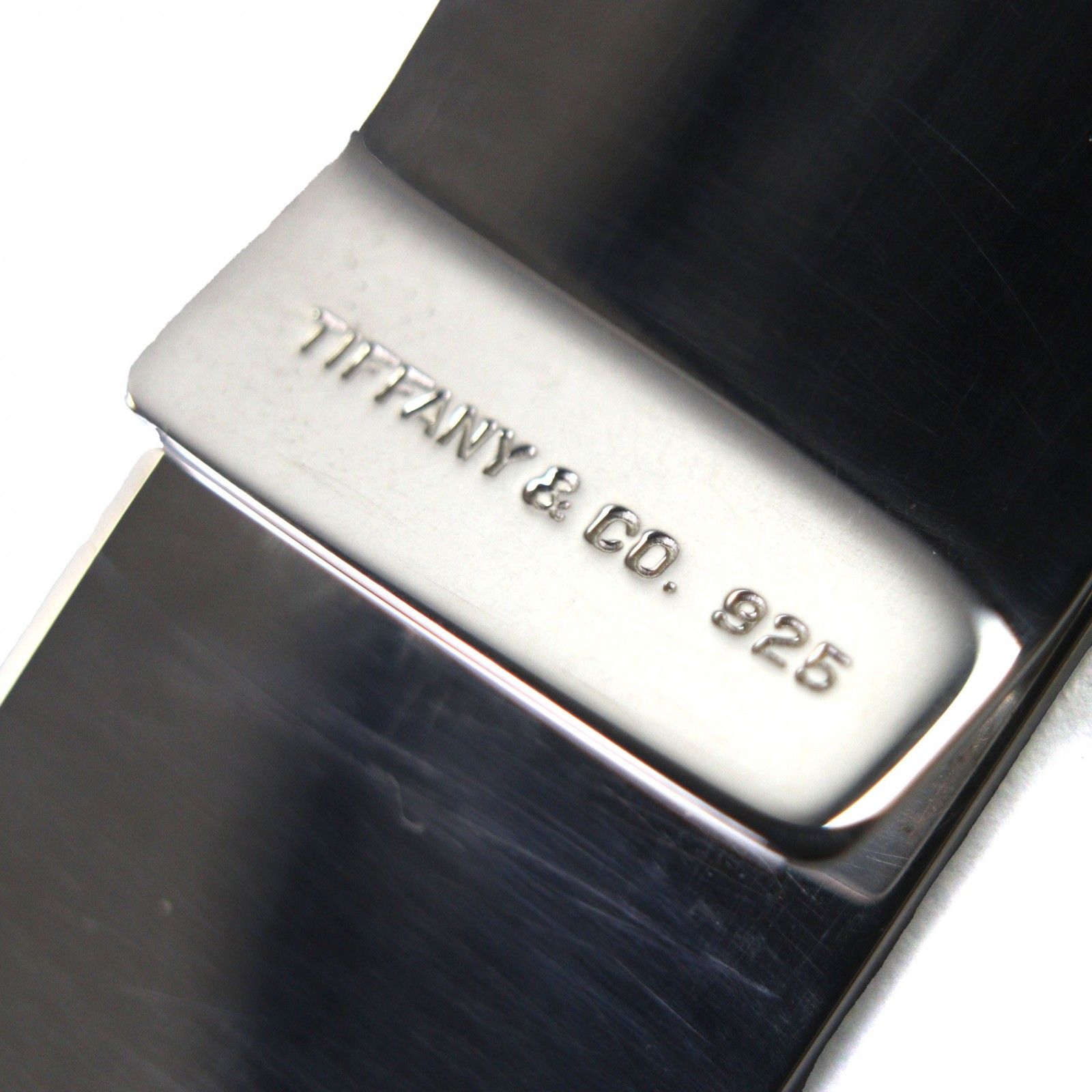 美品▽TIFFANY&Co. ティファニー SV925 ロゴ刻印入り スクエア ビル