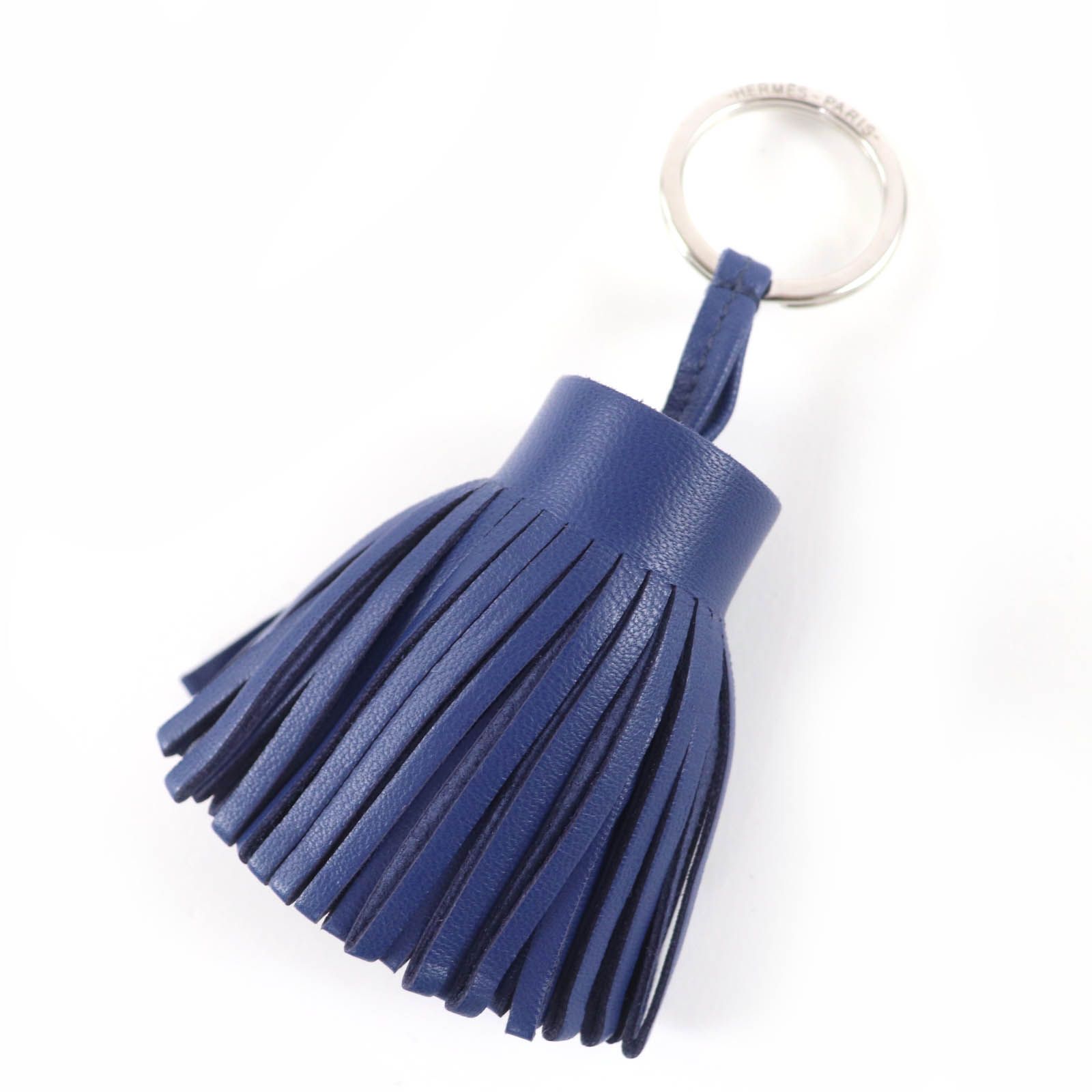 HERMES エルメス カルメン アニョーミロ ブルーサフィール シルバー金具 キーホルダー バッグチャーム フランス製 レディース