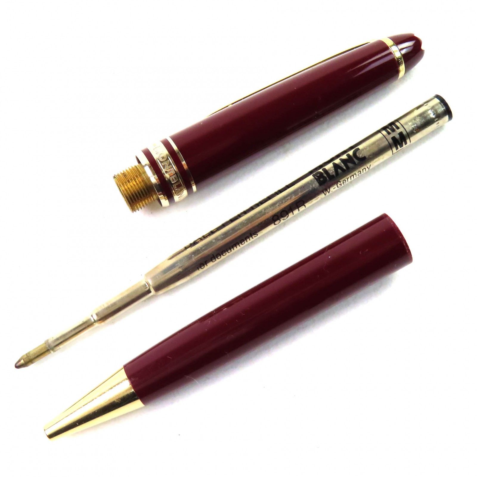 △MONTBLANC モンブラン マイスターシュテュック クラシック ホワイトスター ツイスト式 ボールペン ボルドー ゴールド 西ドイツ製 メンズ