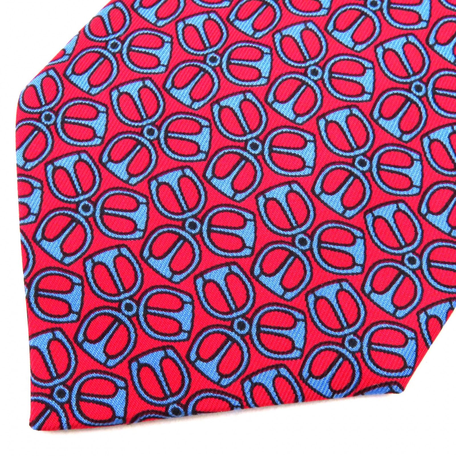 未使用品△HERMES エルメス 7297 EA シルク100％ 総柄デザイン