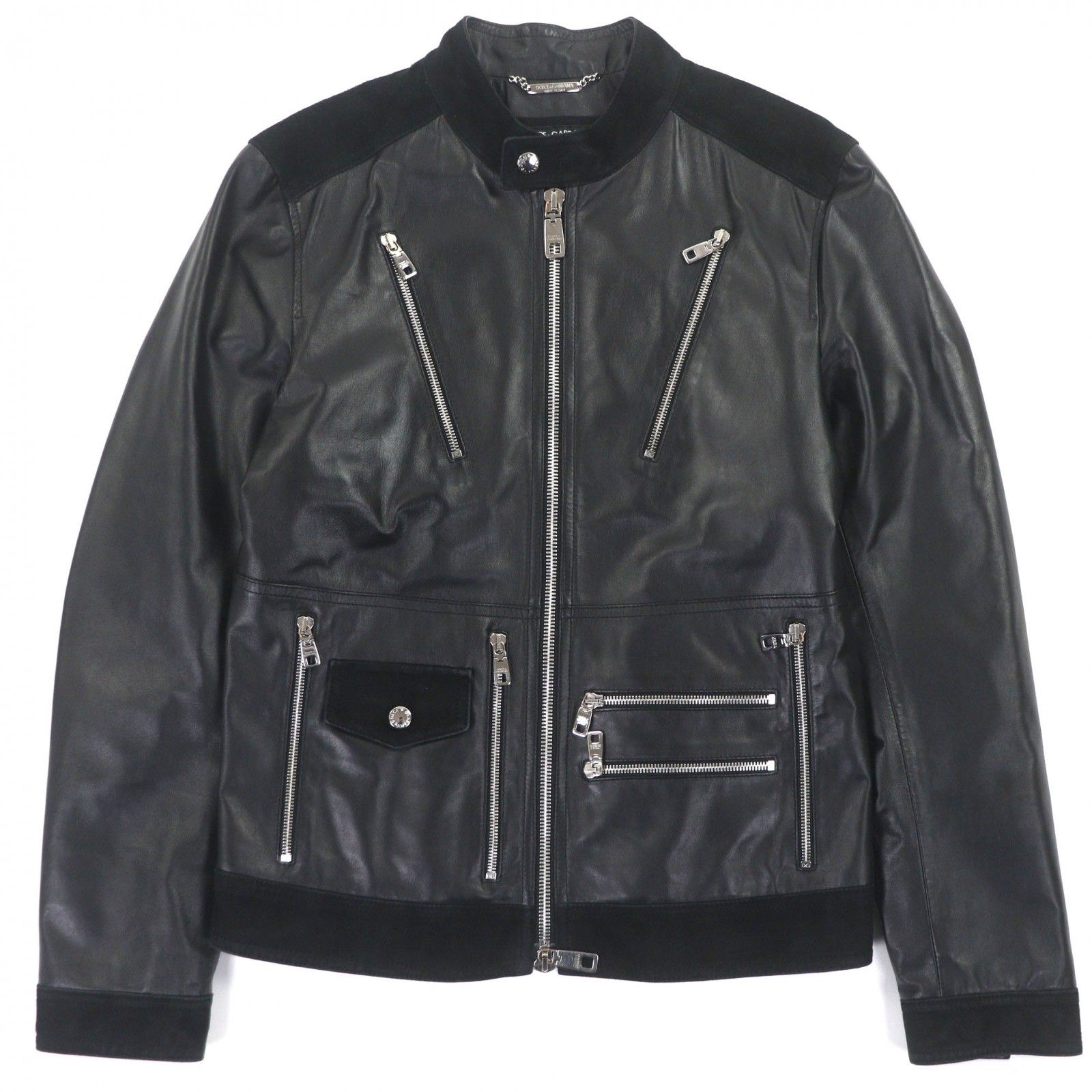 極美品▽DOLCE&GABBANA ドルチェ＆ガッバーナ 牛革 羊革 黒タグ