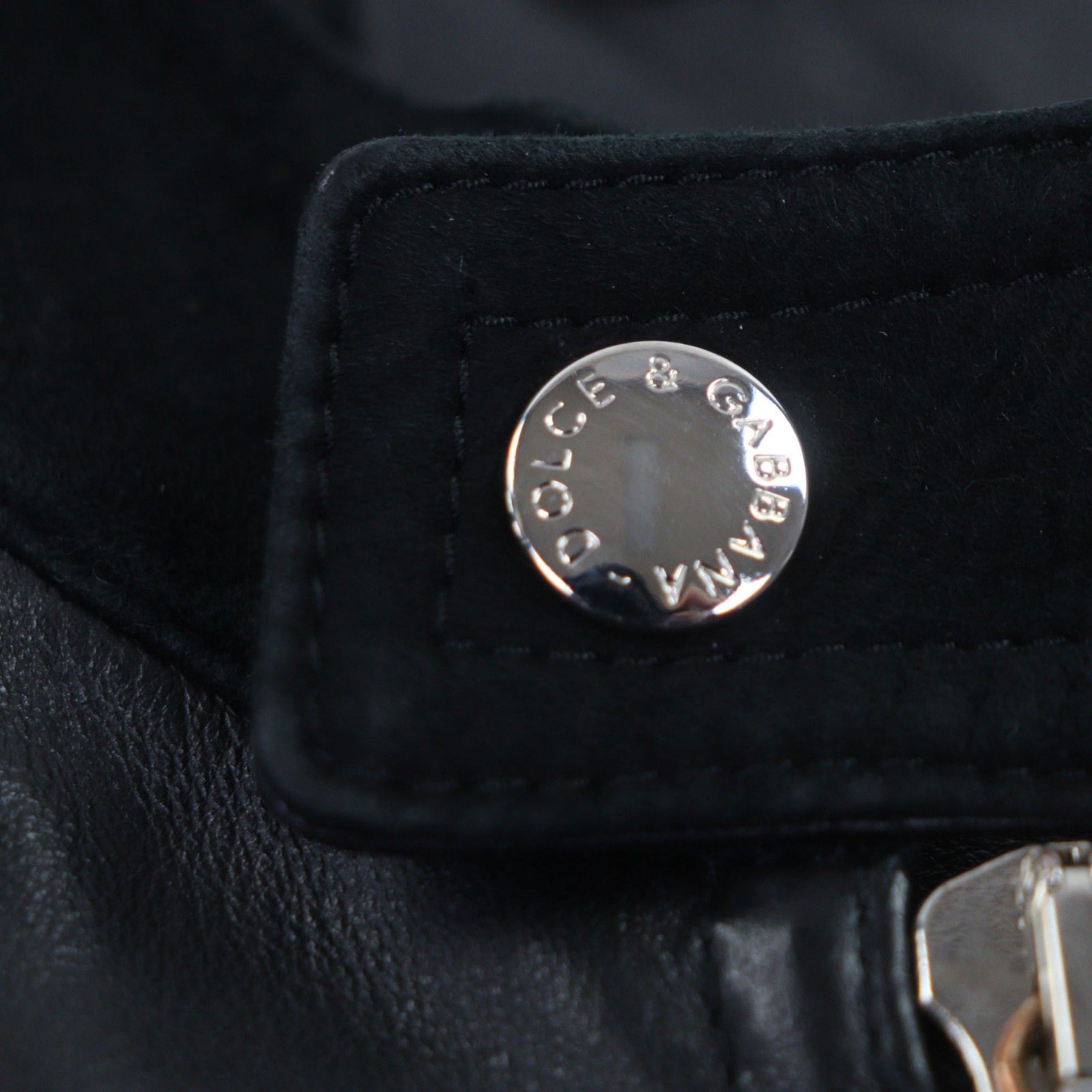 極美品▽DOLCE&GABBANA ドルチェ＆ガッバーナ 牛革 羊革 黒タグ