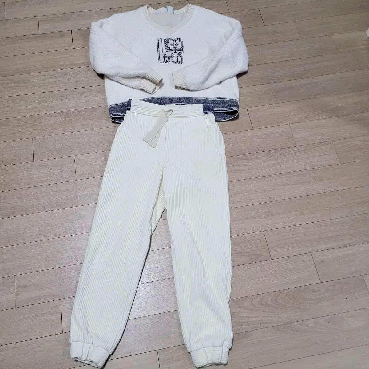 ハンサム オッズセカンド ニット コーデュロイジョガーパンツ SET