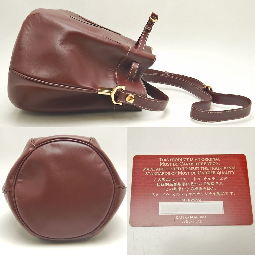 CARTIER カルティエ マストライン ショルダーバッグ カーフ ボルドー