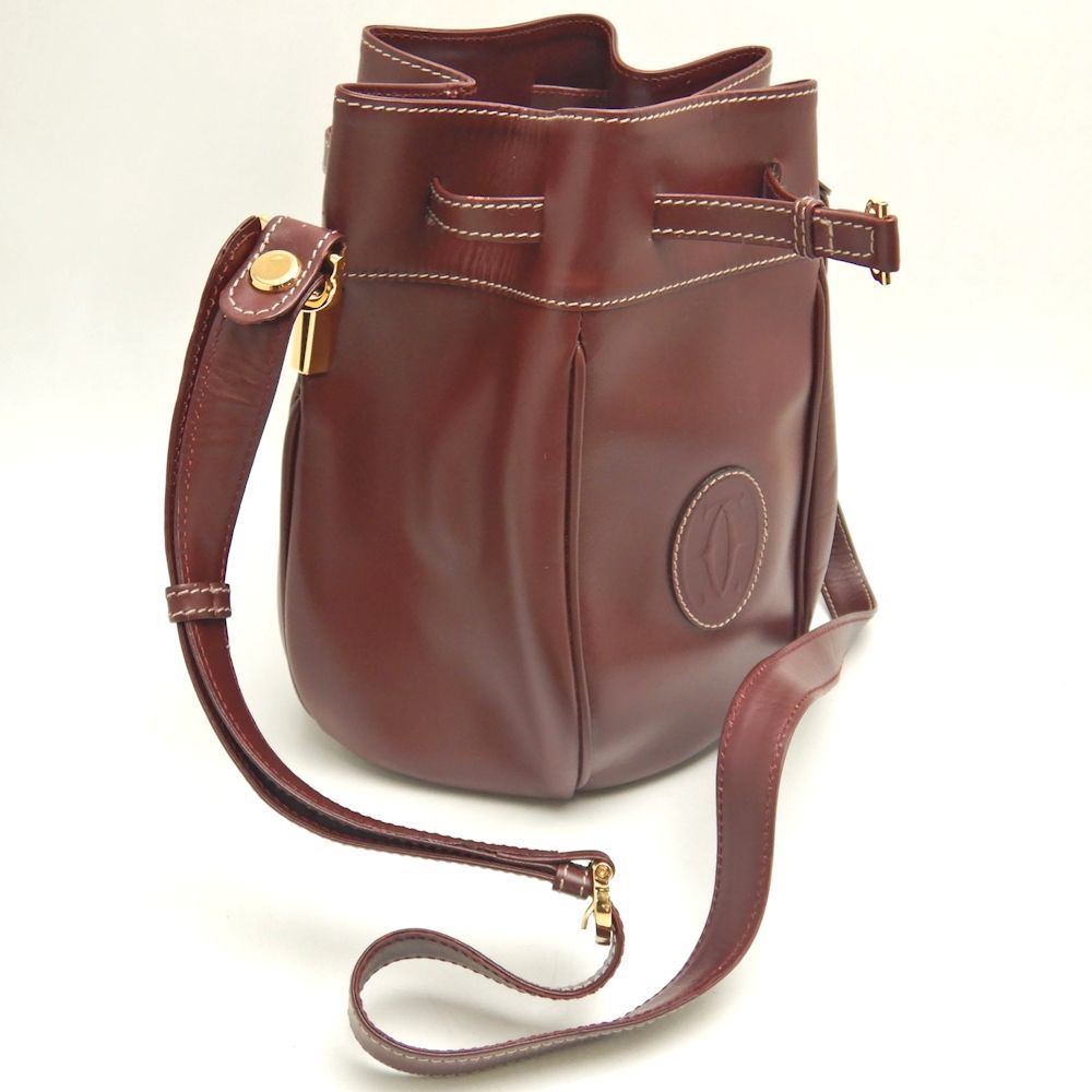 CARTIER カルティエ マストライン ショルダーバッグ カーフ ボルドー