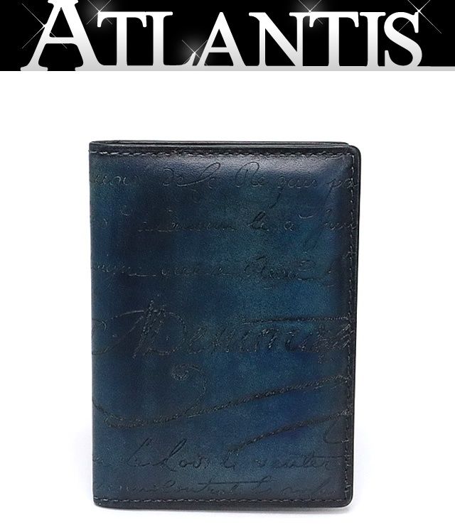 ベルルッティ Berluti カリグラフィ カードケース パスケース レザー ネイビーブルー 18090