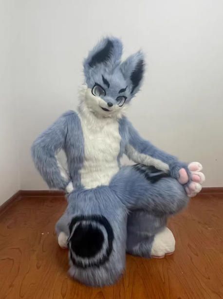 着ぐるみ ケモノ体 フルスーツ セット NO 79 犬 青 全頭ヘッド ファースーツ ぬいぐるみ コスプレ コスチューム 一点物