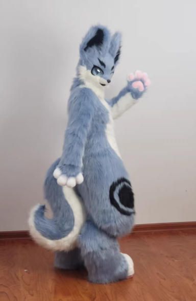 着ぐるみ ケモノ体 ダークブルー Bタイプ 全身 ケモノ マスク ファースーツ ぬいぐるみ コスプレ コスチューム ☆着ぐるみ ケモノ体 フルスーツ セット NO.79 犬 青 全頭ヘッド