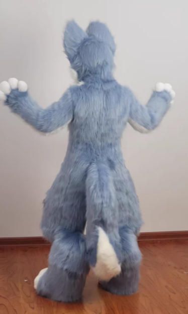 着ぐるみ ケモノ体 フルスーツ セット NO 79 犬 青 全頭ヘッド ファースーツ ぬいぐるみ コスプレ コスチューム 一点物