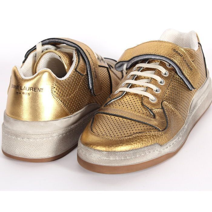 SAINT LAURENT サンローラン ユーズド加工 ベルクロ レザー スニーカー