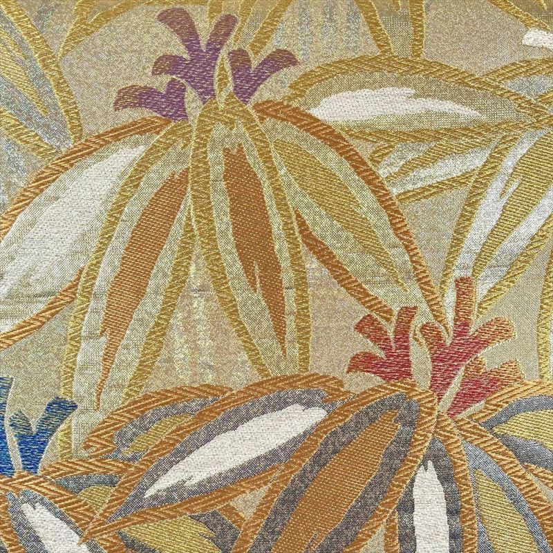 たんす屋 リユース帯 帯 振袖用袋帯 金 フォーマル 六通 金糸 銀糸 焼き箔 笹