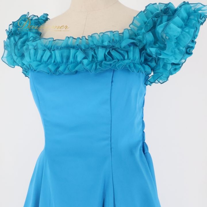 【日本製 フラダンス衣装】スカイブルー Paondor ワンピース ドレス 花柄 日本製 フラダンス衣装】スカイブルー Paondor ワンピース ドレス 花柄