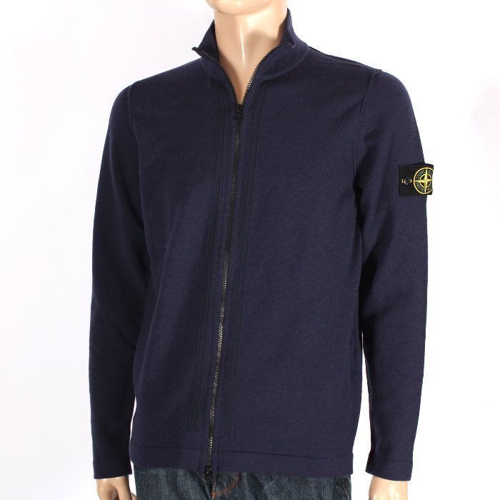 STONE ISLAND ストーンアイランド ジップアップ ニット ネイビー