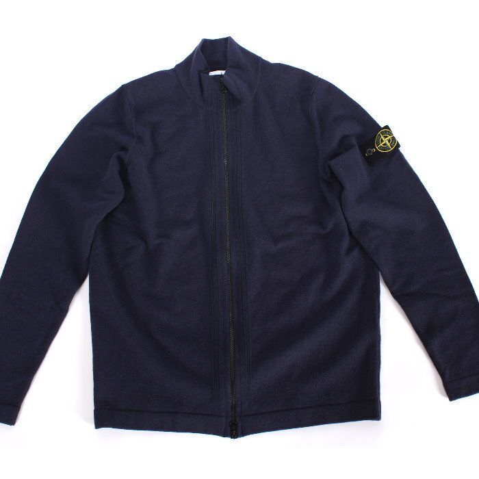 STONE  ネイビー 長袖ニット STONE ISLAND ストーンアイランド ジップアップ ニット ネイビー