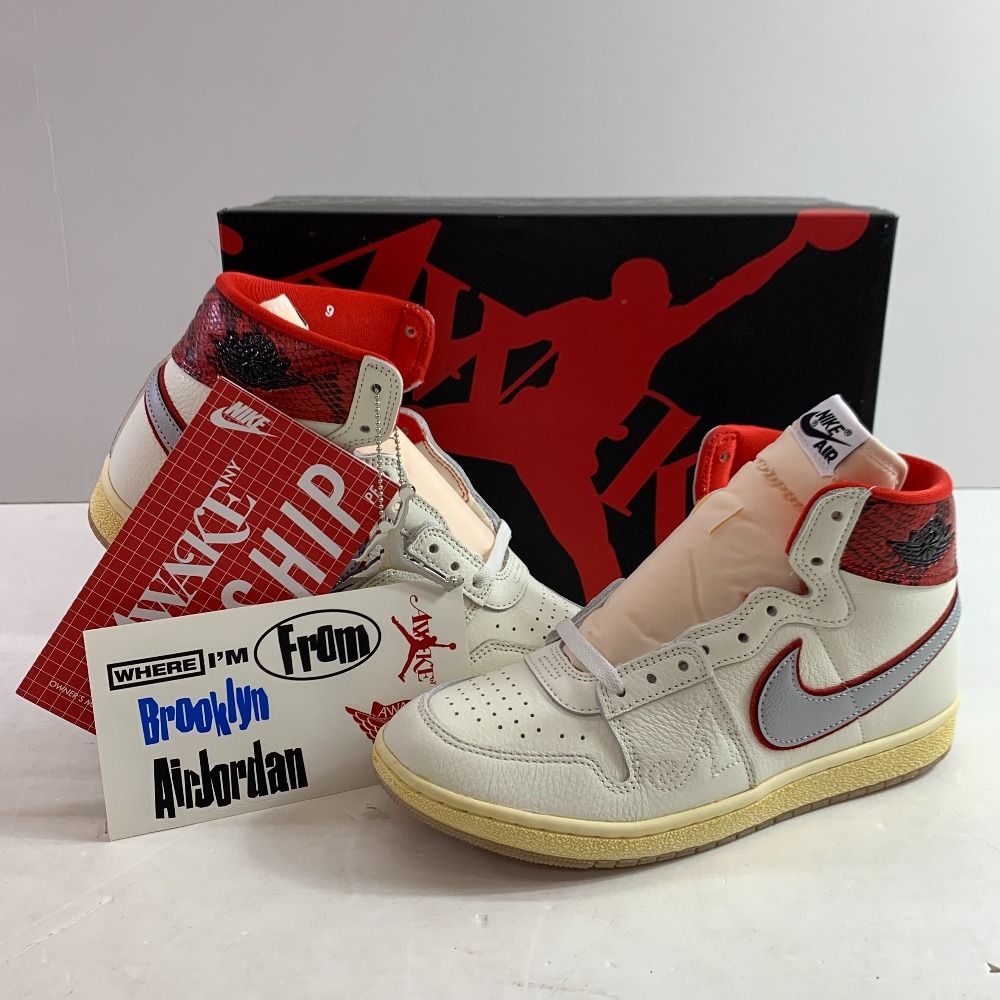 【中古】ナイキ ジョーダンエアシップSPユニバーシティレッド スニーカー US10 28cm 白 ホワイト FN8675-100 04w5695▽※【中古】Awake NY × Nike Jordan Air Ship SP University