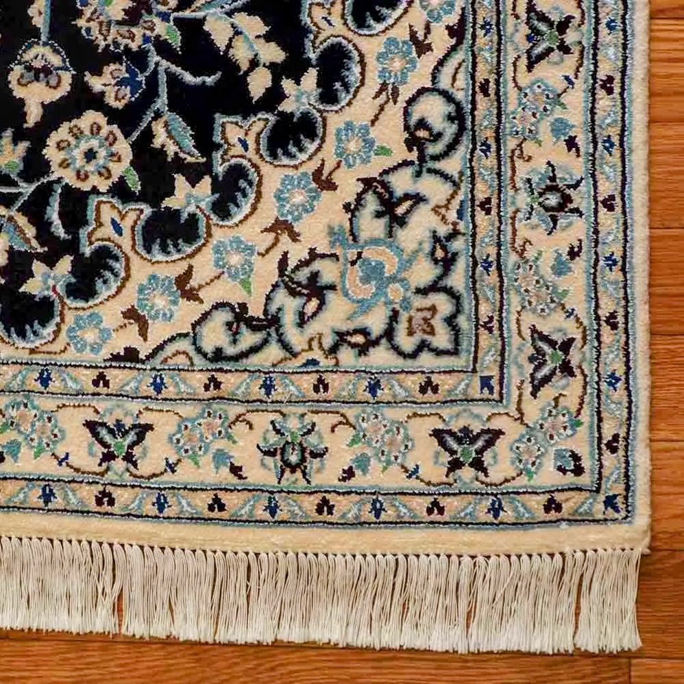 美品■ペルシャ絨毯/ナイン産■6La/ノーラ■シルク混/手織り■約81万ノット 最高級 6La】ペルシャ絨毯 ナイン産 本物 手織りサイズ148×100cm
