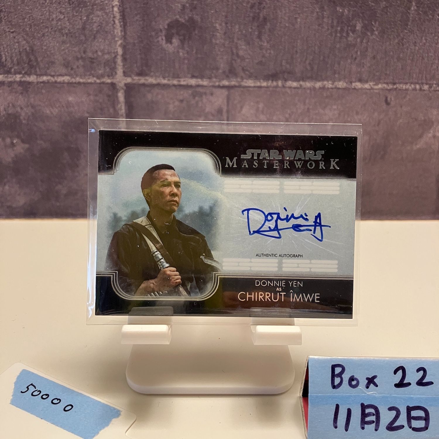 2017 Topps Donnie Yen 13 50 直筆サインカード Star Wars Masterwork As Chirrut Îmwe カード