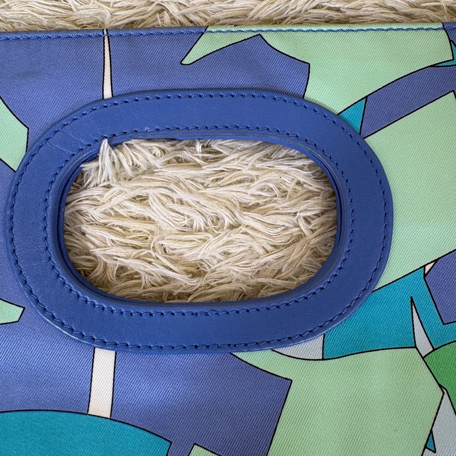 エミリオプッチ クラッチバッグ ハンドバッグ ブルー ナイロン レザー