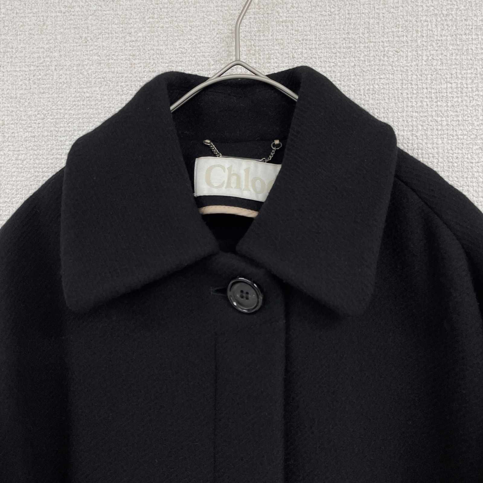Chloe クロエ コート ポンチョ ケープ オーバーサイズ ウール ブラック