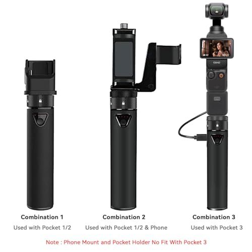 Smatree Osmo pocket 2|1 充電器 DJI 2|1用 充電でき延長ロッド 三脚付き スマートフォンホルダー 充電ベース スマートフォンとオスモ ポケット同時に使え 2回充電支持po